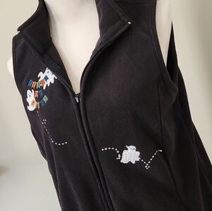 Halloween Fleece Embroidered Vest, M